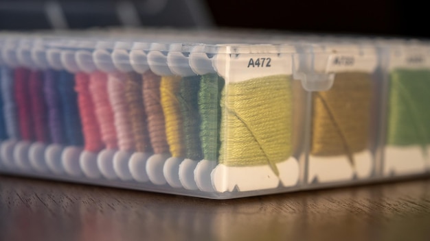 Zbliżenie haftu w pastelach